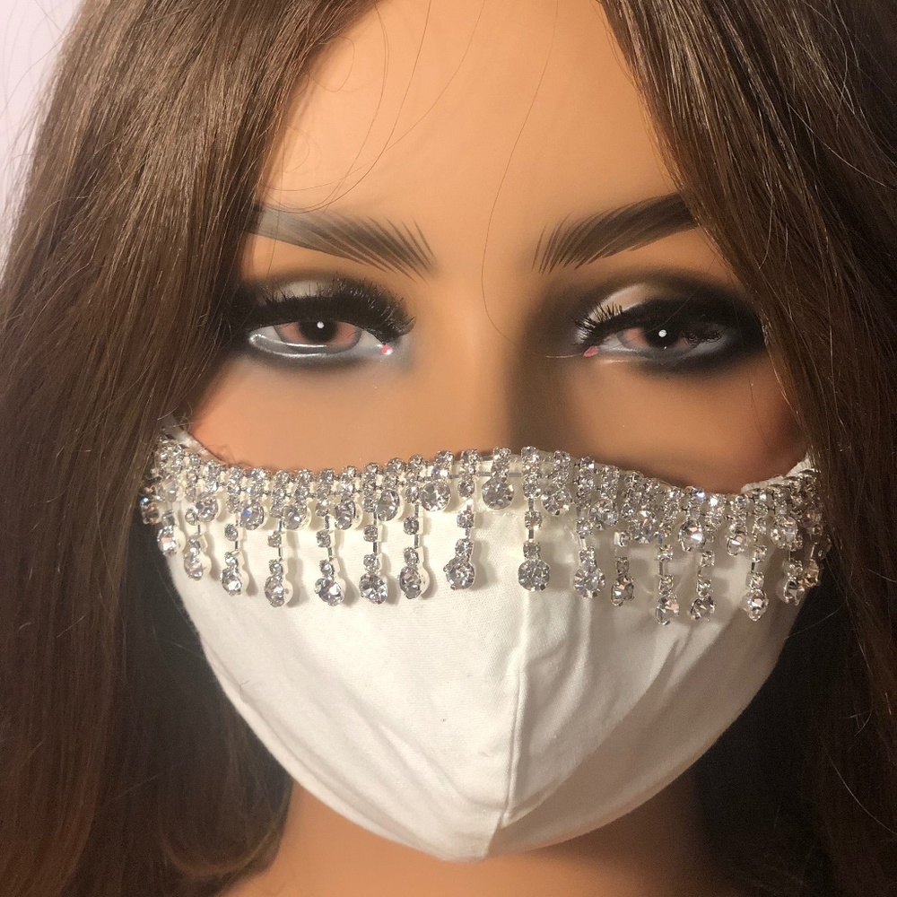 Handmad Face Mask with cubic zirconia